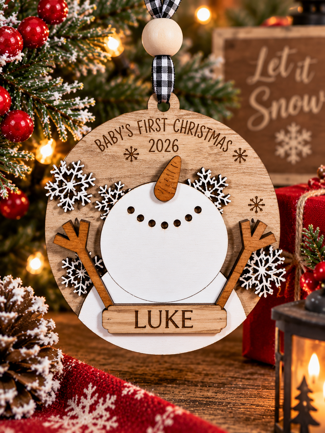Personalized Baby’s First Christmas Snowman Ornament
